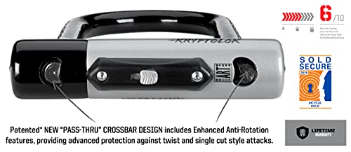 Kryptonite (001966/001072) Antirrobo U kryptolok Standard W/Flex Cable Y Flexframe Bracket (102x229) Candado, Calidad, Hombres, Negro, Talla única