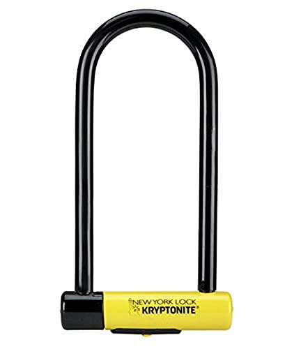 Kryptonite New York LS - Candado de Seguridad para Bicicleta, Unisex Adulto, Cerradura, GK002161, Amarillo, Long Shackle