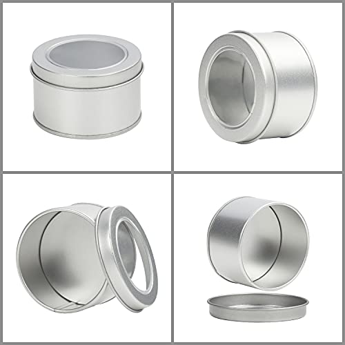 Kurtzy Cajitas de Metal Redondas Aluminio con Tapa (Pack de 10) 6,5 x 4 cm – Set Caja Aluminio Vacía Almacenaje de Viaje – Contenedores para Manualidades, Cosméticos, Bálsamo Labial, Especias