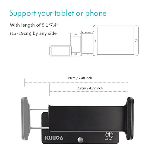 KUUQA Extensor de soporte de tableta plegable de aleación de aluminio con cordón Compatible con Mavic Pro Mavic Mini / Mavic 2 / Mavic Air / Spark Dispositivo de control remoto