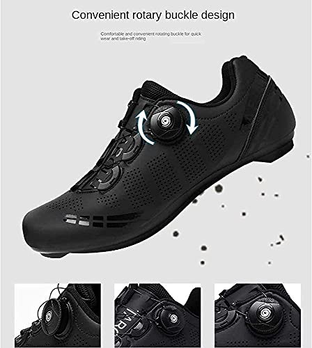 KUXUAN Calzado de Ciclismo MTB para Hombre Mujer Zapatillas de Bicicleta de montaña SPD de Carretera Zapatillas de Ciclismo Transpirables para Exteriores compatibles con Tacos SPD,Red-46EU