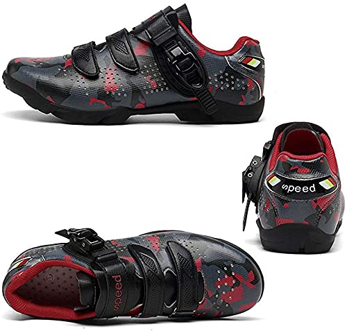 KUXUAN Calzado de Ciclismo para Hombre,Zapatillas BTT Sin Cerraduras Zapatillas Deportivas para Hombre y Mujer/Suelas-Goma,Black-11UK=(275mm)=45EU