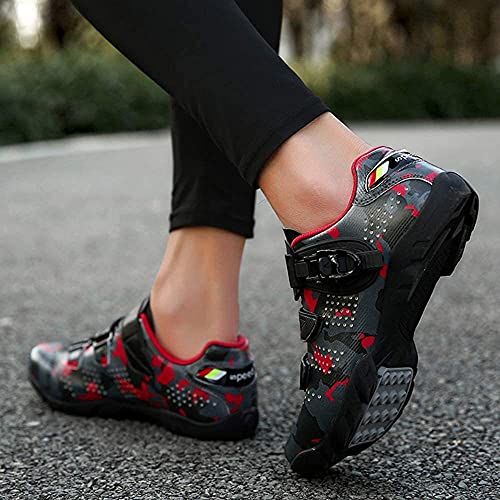 KUXUAN Calzado de Ciclismo para Hombre,Zapatillas BTT Sin Cerraduras Zapatillas Deportivas para Hombre y Mujer/Suelas-Goma,Black-11UK=(275mm)=45EU