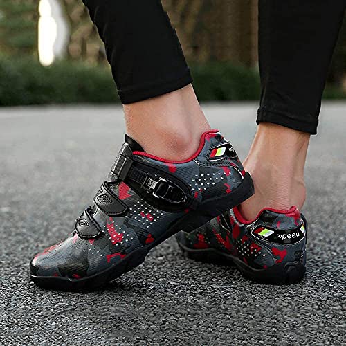 KUXUAN Calzado de Ciclismo para Hombre,Zapatillas BTT Sin Cerraduras Zapatillas Deportivas para Hombre y Mujer/Suelas-Goma,Black-11UK=(275mm)=45EU