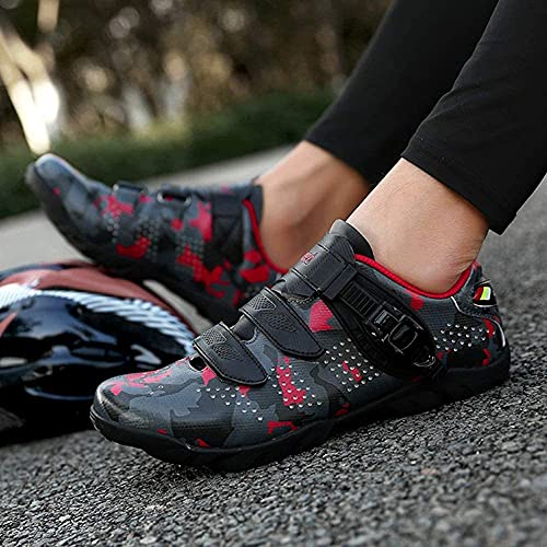 KUXUAN Calzado de Ciclismo para Hombre,Zapatillas BTT Sin Cerraduras Zapatillas Deportivas para Hombre y Mujer/Suelas-Goma,Black-11UK=(275mm)=45EU