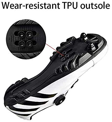 KUXUAN SPD MTB Zapatillas de ciclismo para hombres y mujeres, ideales para Mountain Cyclo Cross Country XC Bikes incluidas, color negro 37