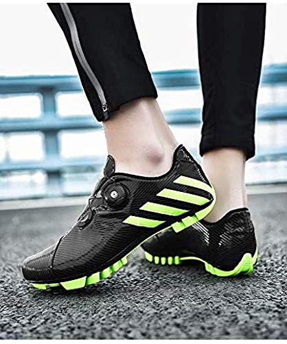 KUXUAN SPD MTB Zapatillas de ciclismo para hombres y mujeres, ideales para Mountain Cyclo Cross Country XC Bikes incluidas, color negro 37