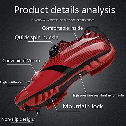 KUXUAN Zapatillas de Ciclismo Hombre Mujer Ideal para MTB SPD Mountain Bikes XC Cyclocross Bikes Incluidas,Green-EU46