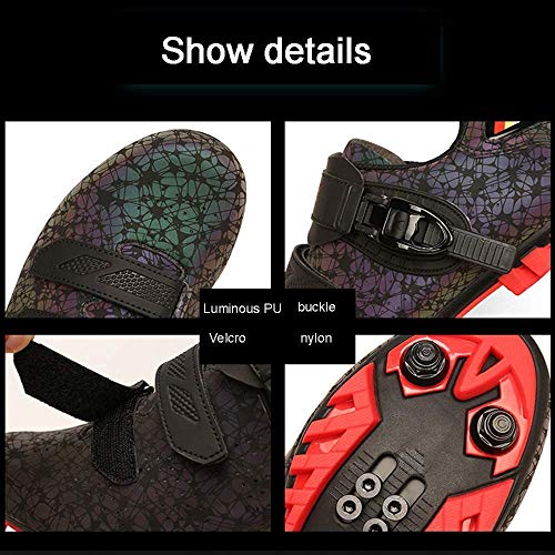 KUXUAN Zapatillas de Ciclismo MTB Hombres Mujeres - Bicicleta de Montaña Profesional Autoblocante Transpirable Compatible con Zapatos con Hebilla SPD Cleat,B-45EU=(275mm)