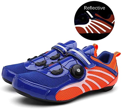 KUXUAN Zapatillas De Ciclismo MTB SPD para Hombres Y Mujeres - Ideales para Bicicletas De Montaña Bicicletas De Ciclocross XC Incluidas,Blue-38EU