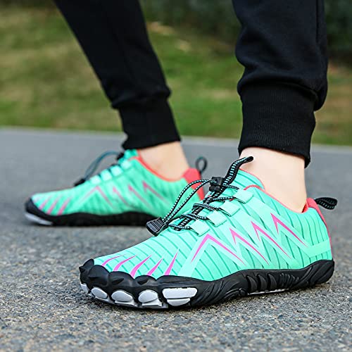 KUXUAN Zapatillas de Ciclismo para Hombre y Mujer - 2021 Nuevas Zapatillas de Red de Cinco Dedos para Exteriores, Versión Deportiva, Zapatillas de Senderismo, Zapatillas de Escalada en Roca,Green-37