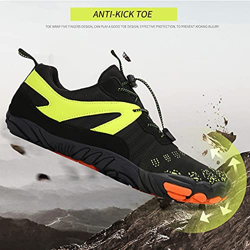 KUXUAN Zapatillas de Ciclismo para Hombre y Mujer - 2021 Nuevas Zapatillas de Red de Cinco Dedos para Exteriores, Versión Deportiva, Zapatillas de Senderismo, Zapatillas de Escalada en Roca,Green-37