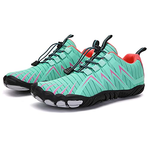 KUXUAN Zapatillas de Ciclismo para Hombre y Mujer - 2021 Nuevas Zapatillas de Red de Cinco Dedos para Exteriores, Versión Deportiva, Zapatillas de Senderismo, Zapatillas de Escalada en Roca,Green-37