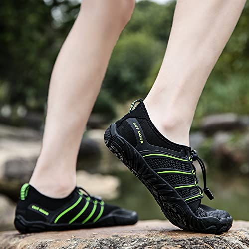 KUXUAN Zapatillas de Ciclismo para Hombre y Mujer - 2021 Nuevas Zapatillas de Red de Cinco Dedos para Exteriores, Versión Deportiva, Zapatillas de Senderismo, Zapatillas de Escalada en Roca,Black-44