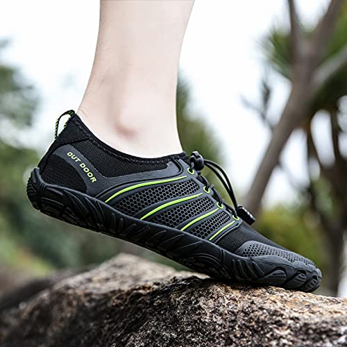 KUXUAN Zapatillas de Ciclismo para Hombre y Mujer - 2021 Nuevas Zapatillas de Red de Cinco Dedos para Exteriores, Versión Deportiva, Zapatillas de Senderismo, Zapatillas de Escalada en Roca,Black-44