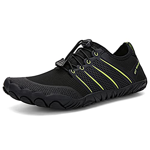 KUXUAN Zapatillas de Ciclismo para Hombre y Mujer - 2021 Nuevas Zapatillas de Red de Cinco Dedos para Exteriores, Versión Deportiva, Zapatillas de Senderismo, Zapatillas de Escalada en Roca,Black-44