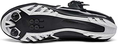 KUXUAN Zapatillas de Ciclismo SPD MTB para Hombre y Mujer Ideal para Cross Country XC Mountain Bike Incluido,Black-42EU=(260mm)