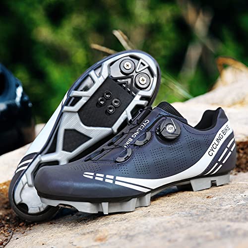 KUXUAN Zapatos de Ciclismo para Hombres, Mujeres, Zapatos de Ciclismo de Carretera, Zapatos de pelotón, Tacos Transpirables, compatibles con SPD Look Delta, Zapatos de Ciclismo para Interiores,B-38EU