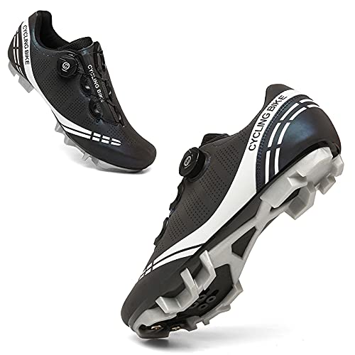 KUXUAN Zapatos de Ciclismo para Hombres, Mujeres, Zapatos de Ciclismo de Carretera, Zapatos de pelotón, Tacos Transpirables, compatibles con SPD Look Delta, Zapatos de Ciclismo para Interiores,B-38EU