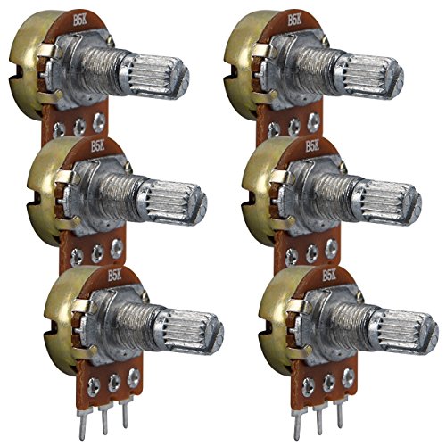 kwmobile 6 Potenciómetros para Arduino y Raspberry - Módulo lineal de resistencia 1K 5K 10K 20K 50K 100K OHM - Con botón regulador y 3 terminales