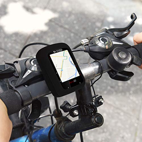 kwmobile Carcasa GPS Compatible con Bryton Aero 60 - Funda de Silicona para navegdor de Bici - Negro