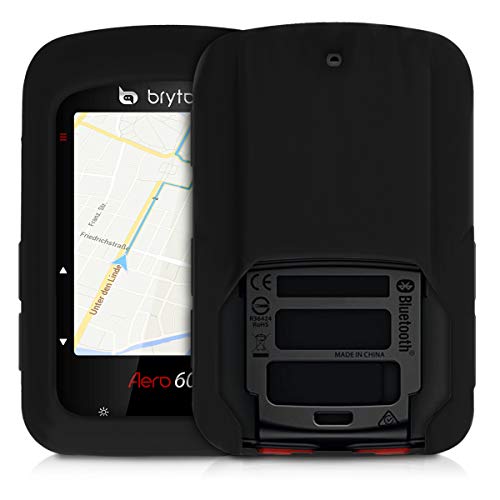 kwmobile Carcasa GPS Compatible con Bryton Aero 60 - Funda de Silicona para navegdor de Bici - Negro