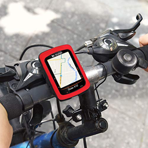 kwmobile Carcasa GPS Compatible con Bryton Rider 410/450 - Funda de Silicona para navegdor de Bici - Rojo