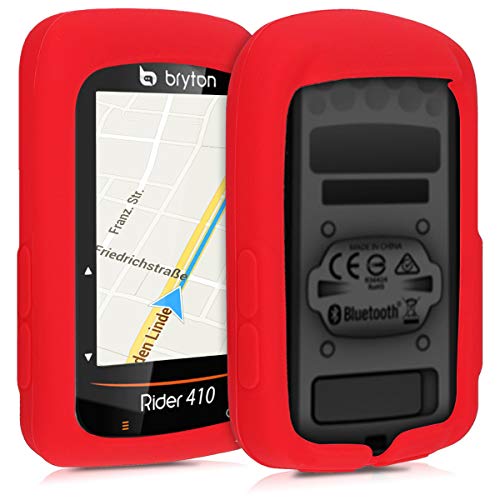 kwmobile Carcasa GPS Compatible con Bryton Rider 410/450 - Funda de Silicona para navegdor de Bici - Rojo