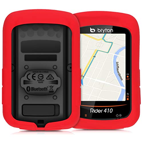 kwmobile Carcasa GPS Compatible con Bryton Rider 410/450 - Funda de Silicona para navegdor de Bici - Rojo