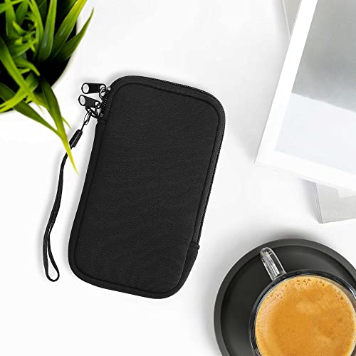 kwmobile Estuche de Neopreno Universal para Smartphone - Funda Protectora con Cremallera para L - 6,5" Negro