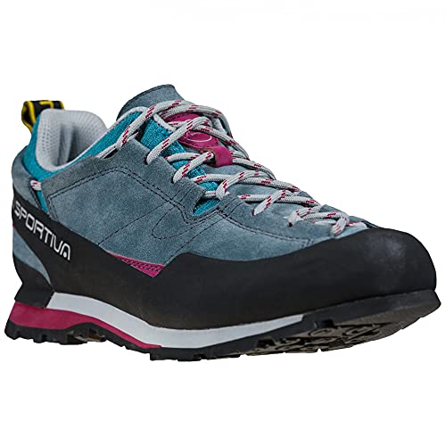 LA SPORTIVA Boulder X Woman, Zapatillas de Senderismo Mujer, Slate/Red Plum, 37 EU