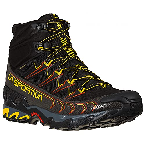 La Sportiva Ultra Raptor II Mid GTX, Botas de Senderismo Hombre, Black/Yellow, 43.5 EU