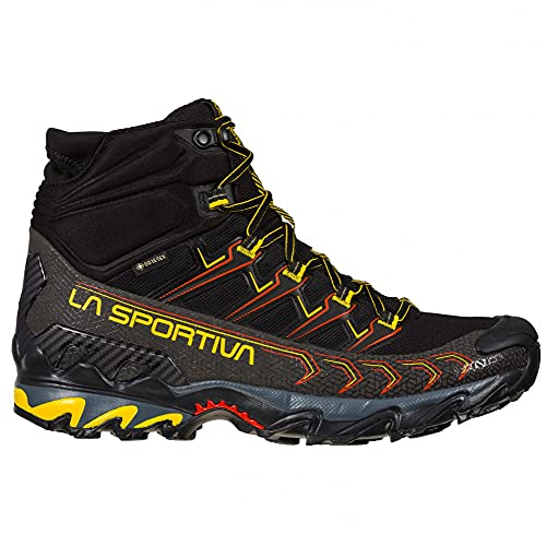 La Sportiva Ultra Raptor II Mid GTX, Botas de Senderismo Hombre, Black/Yellow, 43.5 EU