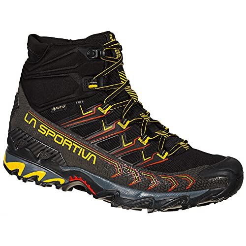 La Sportiva Ultra Raptor II Mid GTX, Botas de Senderismo Hombre, Black/Yellow, 43.5 EU