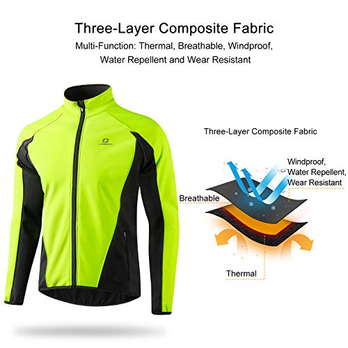 LAMEDA Chaqueta Ciclismo Invierno Hombre Cortavientos Bicicleta Ropa Térmica Ciclismo Softshell Repelente Al Agua con Forro Polar