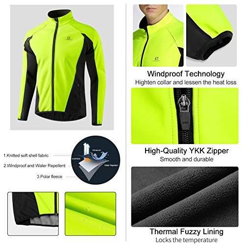 LAMEDA Chaqueta Ciclismo Invierno Hombre Cortavientos Bicicleta Ropa Térmica Ciclismo Softshell Repelente Al Agua con Forro Polar