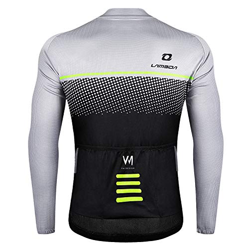 LAMEDA Maillot Ciclismo Hombre Jersey Bicicleta MTB Camiseta Ciclismo Térmica con Mangas Largas Ciclista para Entretiempo(M)