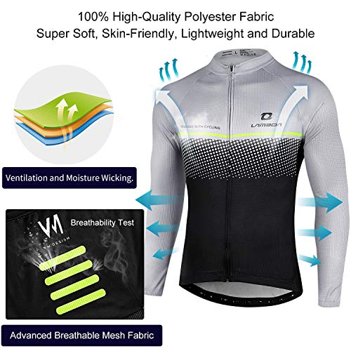 LAMEDA Maillot Ciclismo Hombre Jersey Bicicleta MTB Camiseta Ciclismo Térmica con Mangas Largas Ciclista para Entretiempo(M)