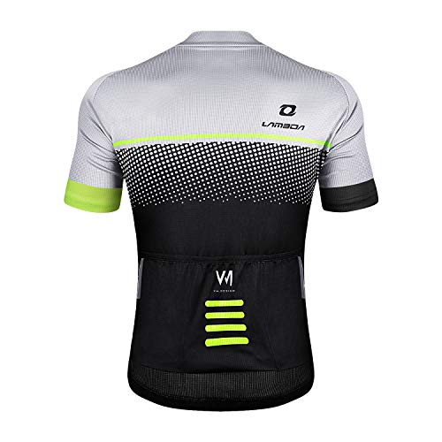 LAMEDA Maillot Ciclismo Hombre Ropa Camiseta Bicicleta MTB con Mangas Cortas(Gris-L)