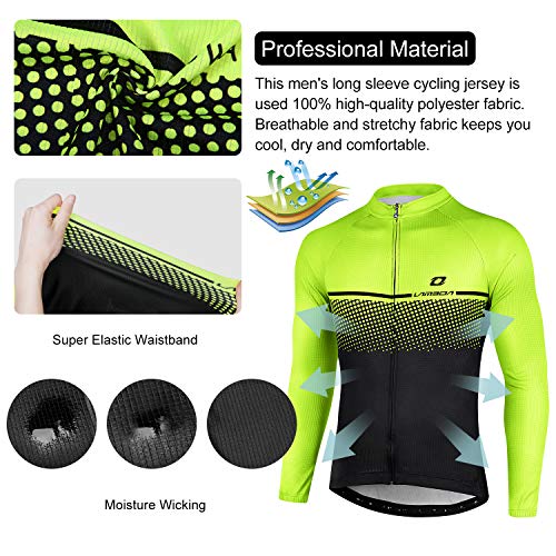 LAMEDA Maillot Ciclismo Hombre Ropa Camiseta Jersey Bicicleta MTB con Mangas Largas para Entretiempo Y Invierno