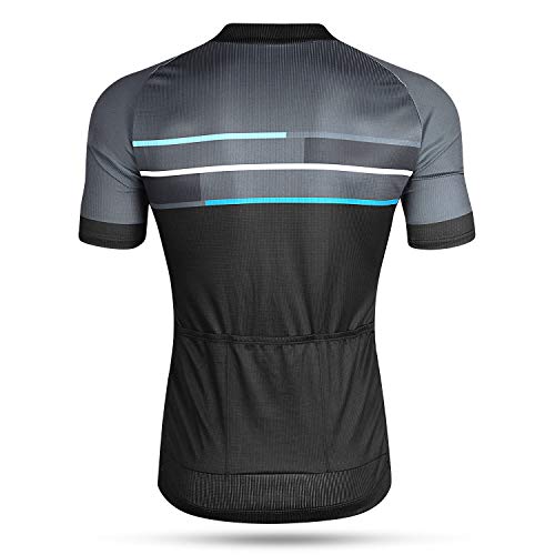 LAMEDA Ropa Ciclismo Verano para Hombre De Manga Corta Maillot Bicicleta para MTB Bici Ciclista(Azul,L)