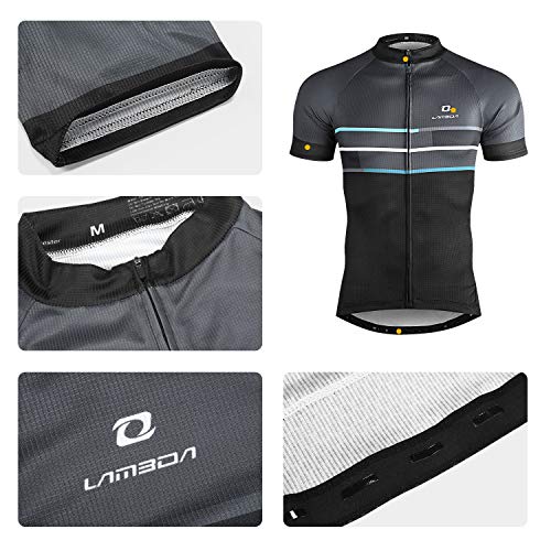 LAMEDA Ropa Ciclismo Verano para Hombre De Manga Corta Maillot Bicicleta para MTB Bici Ciclista(Azul,L)