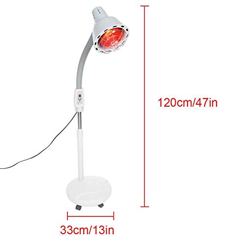 Lámpara de Infrarrojos ,Lámpara de Infrarrojos en Pie, 275W Lámpara Flexible Infrarroja con 4 Ruedas, luz de Calor Ajustable, para Dolor Músculos Traseros Espalda