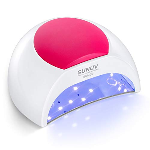 Lámpara Secadora de Uñas, SUNUV Profesional LED UV Lampara Uñas de Gel, Curado Luz en 4 modos para tiempo 10s, 30s, 60s y 90s