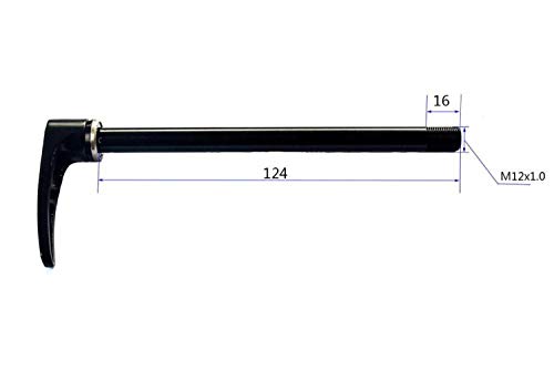 LANCYG RáPida Palanca LiberacióN Frente Eje pasante 12x100 Camino de la Grava Horquilla Delantera Eje pasante de Bicicletas Pinchos Paso de Rosca 1.0 Longitud 124 mm de Cabeza Plana