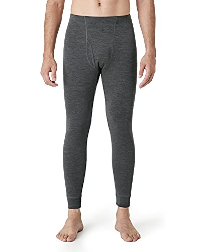 LAPASA Pantalones Térmicos Ligeros 100% Lana Merino para Hombre Calzoncillos Largos Capa Base Ropa Interior M30 S Peso Ligero: Gris