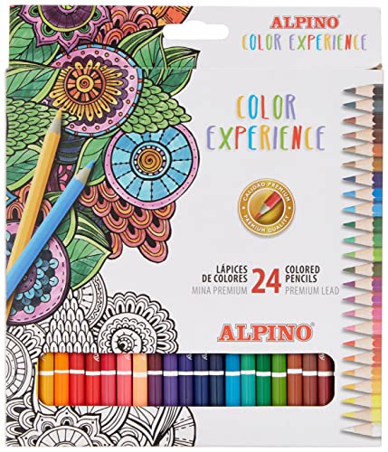 Lápices de Colores Alpino Color Experience - Estuche de 24 Lápices de Dibujo Profesional con Colores Premium - Lápices para Mandalas y Lettering - Mina Premium