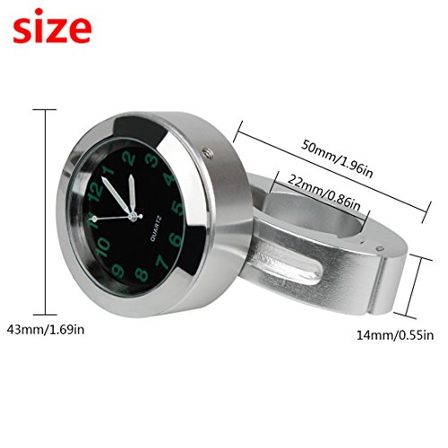 Larcele Universal Reloj para Moto Bici Manillares CZSZB-01