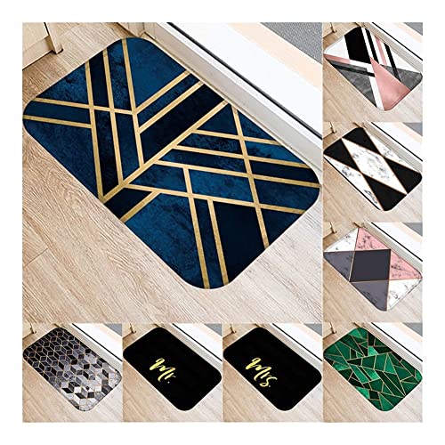 Las alfombras de baño son fáciles de limpiar Alfombra de felpudo decorativo de rayas geométricas 40x60cm Cocina Cuarto de baño Hogar Antideslizante Estera de suelo Estilo nórdico Alfombra interior Sua