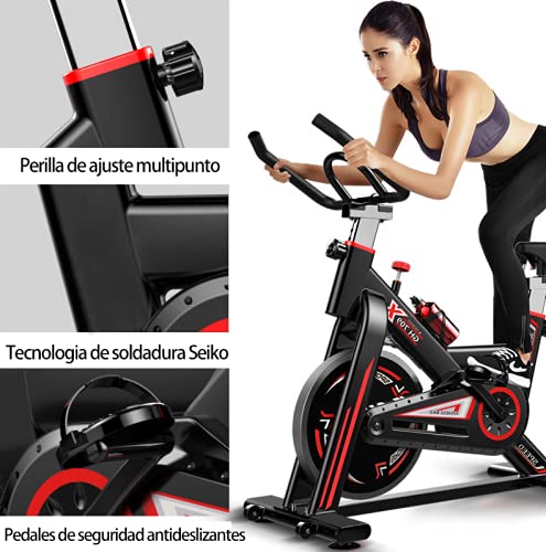 LAZY SPORTS Acobonline Bicicleta Estatica Spinning, Bici Spinning, Bicicleta Profesional para Uso domestico con Monitor Calidad Profesional (Negro).